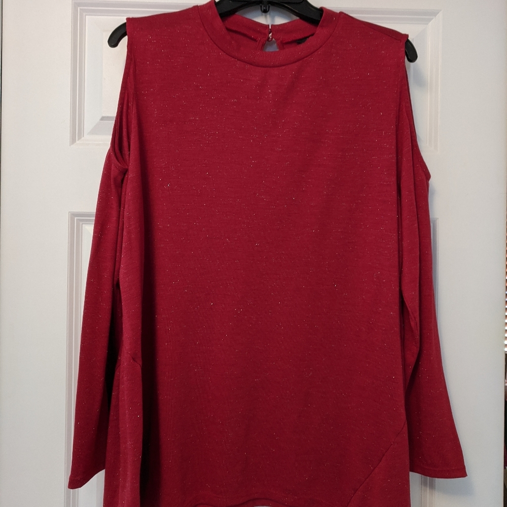 Style & Co. Red with Gold Sparkle Tunic